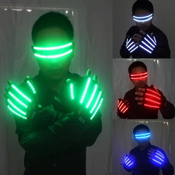LED Spīd Cimdi Rave Gaisma, kas Mirgo Pirkstu Apgaismojums Spīd Pirkstaiņi Magic Black gaismas cimdus Puses piederumi halloween