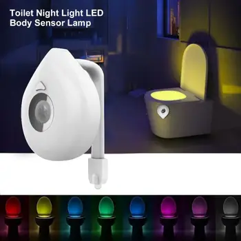 LED Tualetes, Vannas Nakts Gaisma PIR Kustības aktivizē Sēdekļa Sensoru Krāsa Mainās Cilvēku Kustības Sensoru Enerģijas taupīšanai, Noderīgu