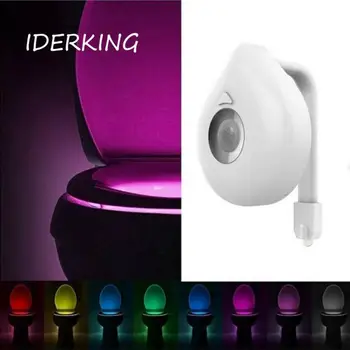 LED Tualetes, Vannas Nakts Gaisma PIR Kustības aktivizē Sēdekļa Sensoru Krāsa Mainās Cilvēku Kustības Sensoru Enerģijas taupīšanai, Noderīgu