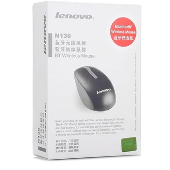 LENOVO N130 Bezvadu Bluetooth, Black/Orange Peles Atbalsts Oficiālais Testu 1000dpi Bezvadu Peles 46426