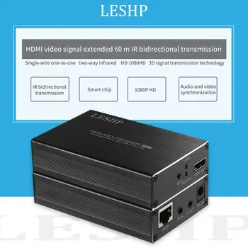 LESHP 60m/200ft HDMI Paplašinātājs Raidītāja un Uztvērēja Komplekts Bi-directional IS 3D HDMI Cilpa ar Dual IS Kontrole
