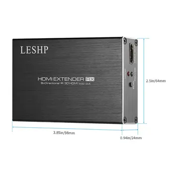 LESHP 60m/200ft HDMI Paplašinātājs Raidītāja un Uztvērēja Komplekts Bi-directional IS 3D HDMI Cilpa ar Dual IS Kontrole