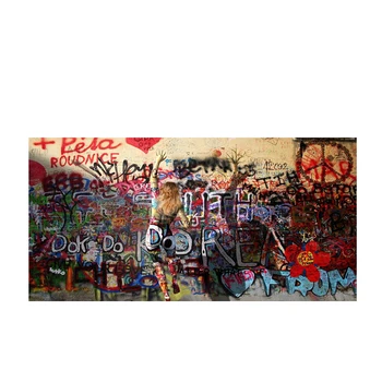 Liela auguma Sieviete Grafiti Uz Sienas Abstraktā Audekls Gleznošanai Plakāti un Izdrukas Ielu Mākslas Cuadros Sienas Attēlu Dzīvojamā Istaba