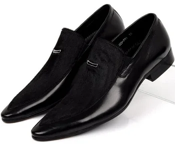 Liela izmēra EUR45 Black vīriešu zamšādas kleita, kurpes īstas ādas norādīja toe biznesa kleitu kurpes vīriešu kāzu kurpes
