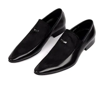 Liela izmēra EUR45 Black vīriešu zamšādas kleita, kurpes īstas ādas norādīja toe biznesa kleitu kurpes vīriešu kāzu kurpes