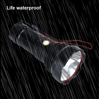 Lielas jaudas Saules rādiusa Rokas Prožektors, USB Uzlādējams LED Lukturītis spēcīgu kabatas lukturīti ūdensizturīgs āra kempings