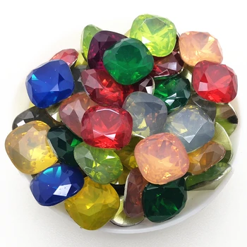Liels Pārdošanas Cena 100gab 8 10 12 mm Tauku Laukumā Rhinestone Norādīja Atpakaļ Classcial Laukumā Sveķu Kristāla iedomātā akmens Opāla krāsas