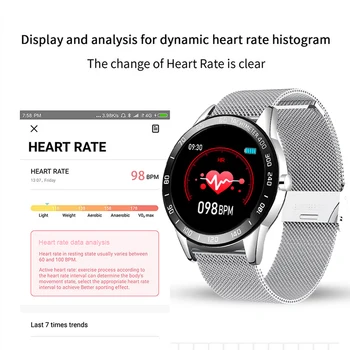 LIGE Vīriešiem Smart Skatīties asinsspiediens, Sirds ritma Monitors Fitnesa Tracker Miega Monitoringa Informācijas Push Sporta Smartwatch+Kaste