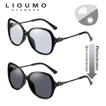 LIOUMO Zīmola dizaina Sievietes Photochromic Polarizētās Saulesbrilles Ceļojumu Braukšanas Glasse Lielgabarīta Anti-glare lunette de soleil femme