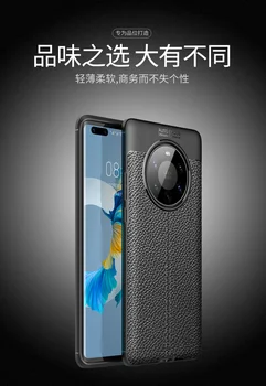 Litchi Modelis, Mīksts TPU Case For Hua Wei Mate40 Pro+Lietu Vāku Triecienizturīgs Pilnīgu Aizsardzību Aizmugurējo Vāciņu Hua Wei Mate40 Pro+