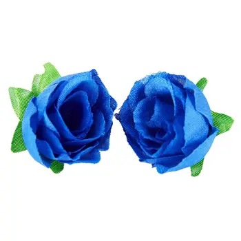 LIXF 50 mākslīgās rozes, 3 cm augsts, kāzu dekorēšana, tumši zila