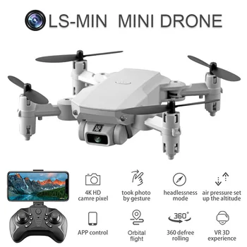 LS-MIN Mini Dūkoņa 4K Ar Kameru, HD 1080P Salokāms Dūkoņa FPV Wifi Drones Profesionālās Quadcopter Turiet Režīms Dual Kameras RC Rotaļlietas