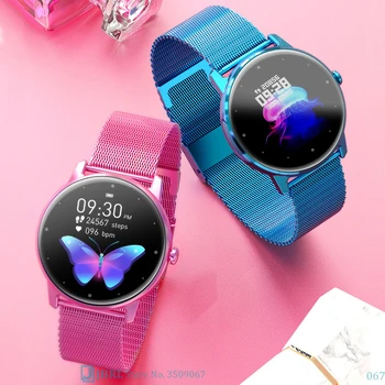 Luksusa Smart Skatīties Sieviešu Smartwatch Elektronika Smart Clock Android, IOS Fitnesa Tracker ar skārienekrānu Bluetooth Smart-skatīties