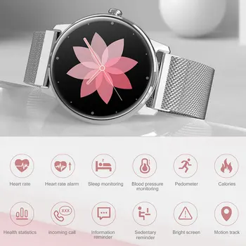 Luksusa Smart Skatīties Sieviešu Smartwatch Elektronika Smart Clock Android, IOS Fitnesa Tracker ar skārienekrānu Bluetooth Smart-skatīties