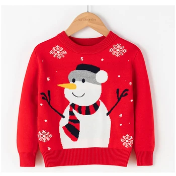 LZH ir 2021. Ziemas Rudens Ziemassvētki Bērnu Apģērbu Sniegavīrs sporta Krekls Meitenēm Adīšanas Zēnu Džemperis Zemāko Krekls 3-8 Gadiem