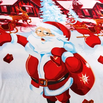 Līčija Santa Claus Gultas piederumi Uzstādīt Ziemassvētku Dekoratīvie Duvet Cover Set 3pcs Mājas Tekstila Ģimenes Gultas Komplekti 29596