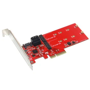 M2 SATA Raid Kontrolieris Kartes PCI Express X4, lai 2Port SATA 3.0 6Gbps + 2Port M. 2 NGFF SSD B Galvenās Atbalsta RAID0 RAID1 AHCI Režīmā JAUNAS