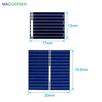 MACRAGSEN 100gab saules paneļu 0,5 V fotoelementu Saules Enerģijas Modulis 17*13mm 70mA 20*19.5 mm 125mA DIY Saules Šūnu Auto Akumulatora Lādētāju
