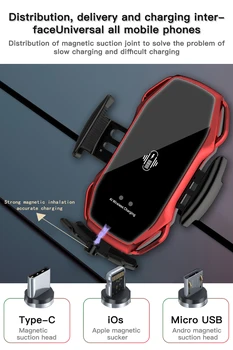 Magnētiskā Auto Bezvadu Maksas Turētājs Universāls Telefona A5S Ātrās Uzlādes Mount Gaisa Ventilācijas Klipu Lādētāju