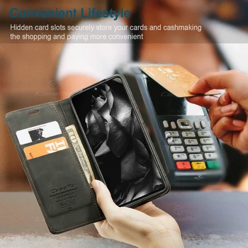 Magnētiskā telefonu Gadījumā Samsung Galaxy Note 20 Ultra A51 A71 A81 A10 A41 Grāmatu Kartes Turētājs, Ādas Maks, Vāks A31 A21S A40S