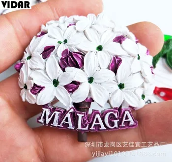 Malaga City Ziedu Ledusskapja Magnēts Dominika Punta Cana Okeāna Vēja Suvenīru Ledusskapja Magnēts