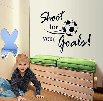 MAMALOOK Peld Futbola Šaut Jūsu Mērķis sienas uzlīmes, angļu Burti mājas uzlīmes uzlīmes Bērnu Istabas sienas dekors