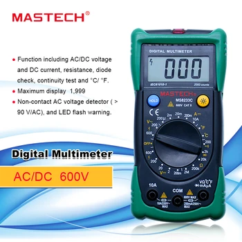 MASTECH profesionālo Digitālo, kas nav saskarē Multimetrs AC DC Spriegums Strāvas MS8233C Testeri Ciparu Multimetrs Detektors