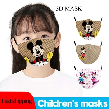 Mazulis Disney Maska Mickey Elpojošs 3D Maska lietojama vairākkārt Mazgājams Minnie Karikatūra Zīmolu Bērnu Maska Anti-putekļu Karstā Pārdošanas Maska ar Filtru