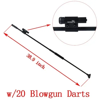 Medību Blowgun Melnā Versija BLOWGUN ar Taktisko Red Dot lāzera redzes un 10pcs blowgun šautriņas, Āra Sporta Aktivitātes