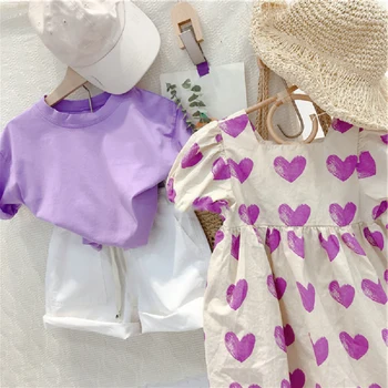 Meitenes Kleita U-veida Kakla Mīlestība Princese Kleita 2020. Gada Vasaras New Baby Kids Bērnu Apģērbu 3199