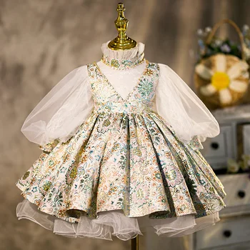Meiteņu Kleitas Tiesa Princese Kleita Bērnu Apģērbu dzimšanas dienas ballīti vintage pils Meiteņu Kleitas Apģērbu 1-10Y bērni 