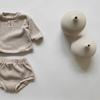 Melario Baby Meiteņu Drēbes, Uzstādīt Pavasara Ikdienas Bērnu Apģērbu tīrtoņa Krāsu garām Piedurknēm Topi un Bikses, 2gab Zīdaiņu Zēnu Drēbes