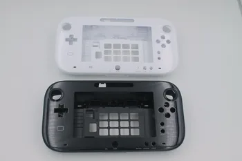 Melna Balta Korpusa apvalks Gadījumā vāks WiiU Gamepad Ķermeņa Aizsargs Vāks Apvalks Piederumi bez akumulatora vāciņu