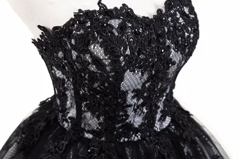 Melnas mežģīnes tiesa trem querida vestidos de cidoniju anos 2017 lentes atpakaļ quinceanera kleitas bumbu kleita custom-made pieejams
