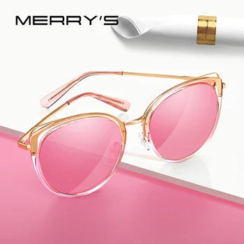 MERRYS DIZAINA Sievietes Luksusa Zīmolu Cat Eye Saulesbrilles Dāmām Modes Polarizētas Saules brilles UV400 Aizsardzība S6139