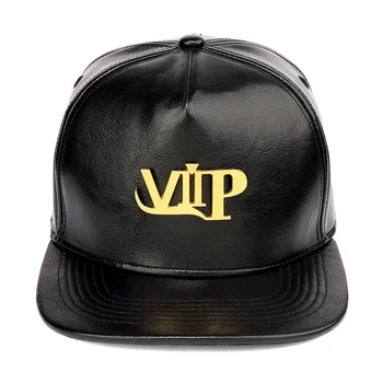 Metāla Zelta Vēstuli VIP Beisbola Cepurītes PU Ādas Dzīvoklis Brimmed Jostas Sprādzi Regulējams Atdzist Snapback Hip Hop Vīriešu Cepures