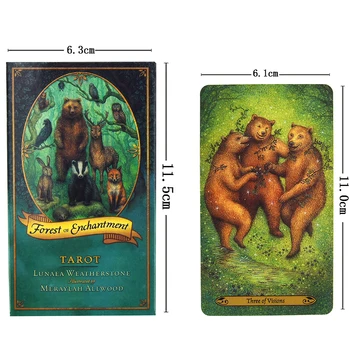 Meža Burvība 78 Tarot Kartes Klāja Spēli ar e Ceļvedis Valdes Zīlēšana Lasījumā, Mīlestība Mēness Pie manis Iesācējiem