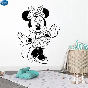 Mickey Disney Minnie Sienas Uzlīmes, Sienas, lai Bērnu Istabas Dekori Melnā Izgriezums Tapešu Uzlīme Decal Mājas Dekors Dzīvojamā Istaba