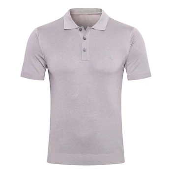 Miljardieris polo krekls, zīda vīrieši ir 2021. Jaunu modes vienkāršu īsām piedurknēm jaunu plānas Pogas modelis Elpojošs liels izmērs M-5XL kvalitāti