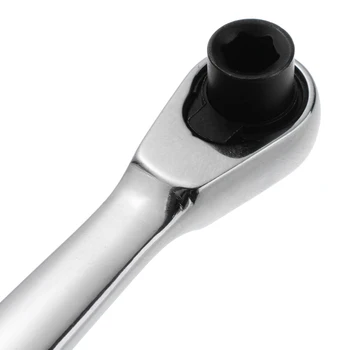 Mini 72 Zobu Sprūdrata Uzgriežņu atslēgas Quick-release Sprūds Socket Uzgriežņu atslēgu Kvalitātes Hroma-Vanādija Tērauda 1/4Hex Dual Galvu Rokā uzgriežņu Atslēgu