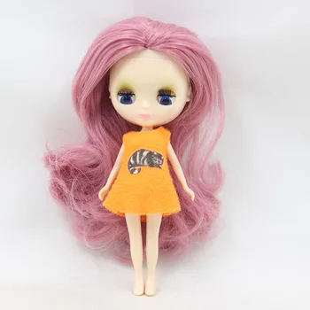 Mini blyth lelle krāsa, frizūra, Vidēja pliks rūpnīcas lelle Piemērota diy mainīt grims modes meitene rotaļlietas