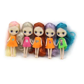 Mini blyth lelle krāsa, frizūra, Vidēja pliks rūpnīcas lelle Piemērota diy mainīt grims modes meitene rotaļlietas
