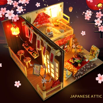 Mini DIY Koka Japāņu Stila Dollhouses Samontēti Miniatūras ar Mēbelēm Kimono Doll House Rotaļlietas Bērniem Pieaugušo Drauga Dāvanu