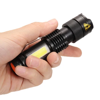 Mini LED Lampiņu Ūdensizturīgs 14500/AA Baterijas Lukturīši Teleskopiskie Tālummaiņas Darba Apgaismojums Āra Pārgājienu Maršruta 9.3x2.5x2cm 31000