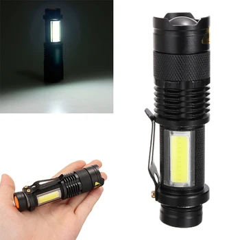 Mini LED Lampiņu Ūdensizturīgs 14500/AA Baterijas Lukturīši Teleskopiskie Tālummaiņas Darba Apgaismojums Āra Pārgājienu Maršruta 9.3x2.5x2cm
