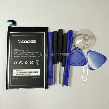 Mobilā tālruņa akumulators DOOGEE T6 akumulatora 6250mAh Dāvanu demontāžas rīki Ilgu gaidīšanas laiku DOOGEE Mobilo Aksesuāri