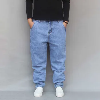 Moderns Streetwear Harēma Džinsi Vīriešu Hip Hop Džinsa Bikses Vaļīgas Baggy Džinsi Joggers Cilvēks Apģērbi 11817