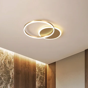 Modernās Griestu lampas, Lai Dzīvojamā Istaba Apli Zelta Brūna LED Plafon Guļamistaba Dekori Lampas Armatūra Ar Tālvadības pulti Spīdumu