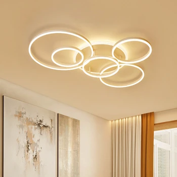 Modernās Griestu lampas, Lai Dzīvojamā Istaba Apli Zelta Brūna LED Plafon Guļamistaba Dekori Lampas Armatūra Ar Tālvadības pulti Spīdumu