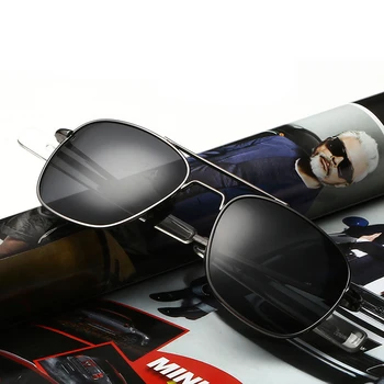 Modes Amerikāņu Armijas kara lidotājs Saulesbrilles Vīriešiem Zīmola Amerikāņu Polarizētas Optiskās Saules Brilles Zaļā Spoguļu Oculos De Sol